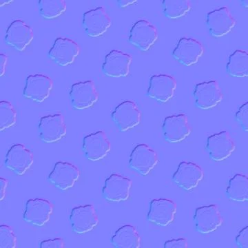 Normal map of roses seamless pattern Stock Illustration