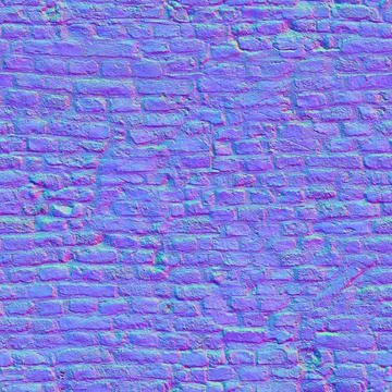 Normal map texture brick wall with destruct. Normal mapping Foto stock