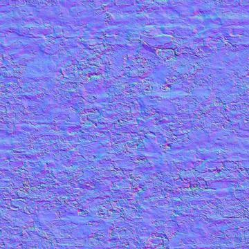 Normal map texture brick wall with destruct. Normal mapping Foto stock