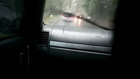 Normal movement of  windshield wiper Stock Footage 201040380