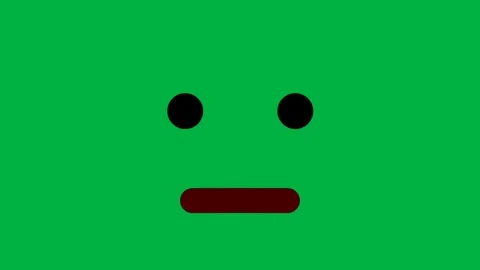 Normal to sad face expression on green background Stock Footage 270451136