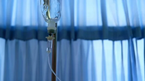 Normal saline hanging and drop for intravenous in hospital. Stock Footage 91741425
