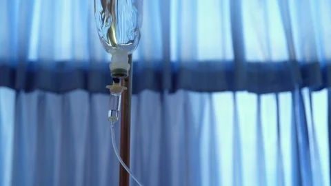 Normal saline hanging and drop for intravenous in hospital. Stock Footage 91741693
