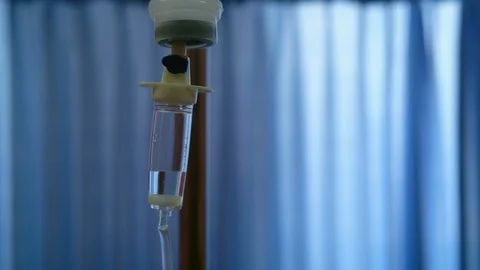 Normal saline hanging and drop for intravenous in hospital. Stock Footage 91743941