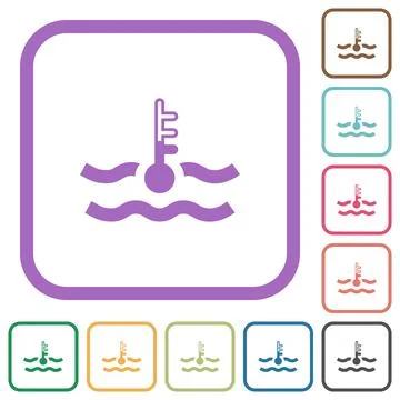 Normal temperature engine coolant simple icons Stock Illustration