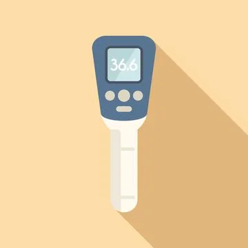 Normal temperature laser thermometer icon flat vector. Scan test care Ilustración de archivo