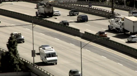 Normal Traffic flow on highway Stock Footage 34513764