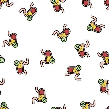 Normal workin digestion system vector seamless pattern Stock Illustration