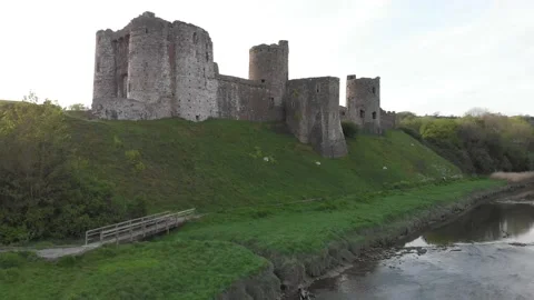 Norman Castle on a hill Stock Footage 194500207
