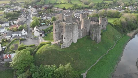 Norman Castle on a hill Stock Footage 194501026