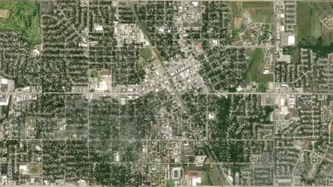 Norman City Map Zoom (OK, USA) from Space to Earth (no pin, no text) Stock Footage 339748026