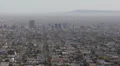Normandie Avenue US Route 101 Hollywood Freeway Aerial View Los Angeles Skyline HD Footage