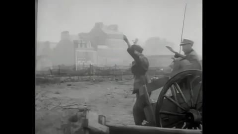 NORMANDY - 1944 - German garrison troops surrender to Allied forces in Stock Footage 340658240