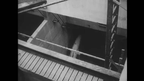 NORMANDY - 1944 - A Phoenix unit's compartment is flooded to sink the unit into Stock Footage 322762317