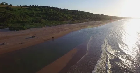 Normandy Beach Aerial #3 Stock Footage