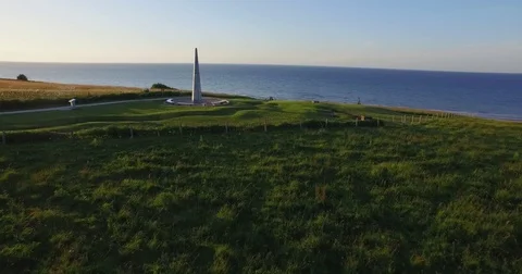 Normandy Beach Aerial  #6 Stock Footage 77534485