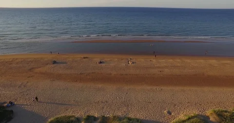 Normandy Beach Aerial (Drone) Stock-Footage 102310681