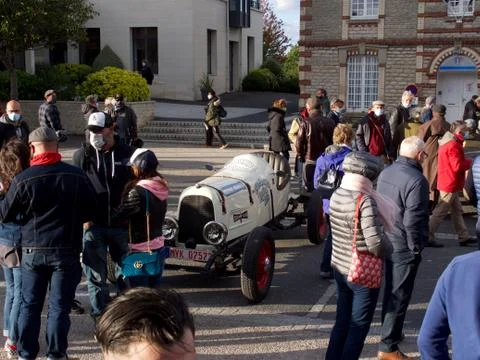 Normandy Beach Race second edition of old car and motorbike Stock Photos