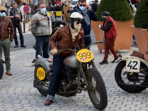 Normandy Beach Race second edition of old car and motorbike Stock Photos