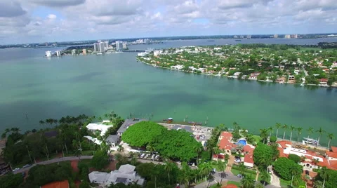Normandy Isles Miami Beach FL aerial video Stock Footage 55619971