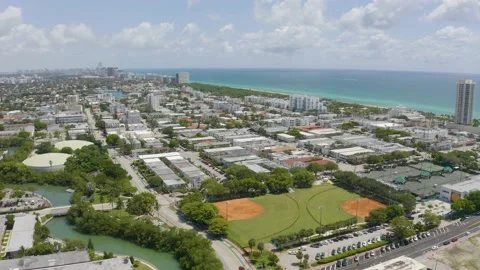 Normandy Isles Miami Beach Residential Living Aerial Drone Stock Footage 154509341