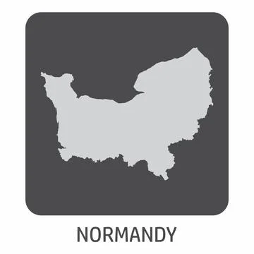 Normandy map icon Stock Illustration