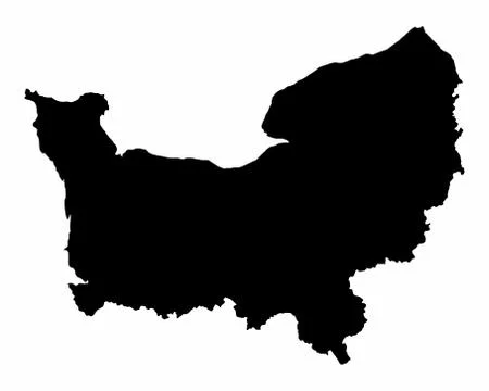 Normandy region silhouette map Illustrazione stock