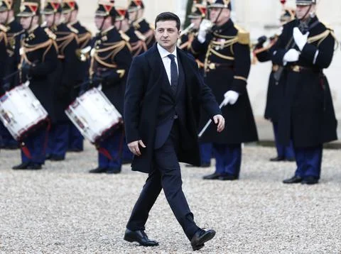 Normandy Summit Format on Ukraine in Paris, France - 09 Dec 2019 Stock Photos