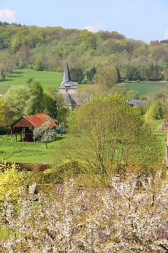 Normandy village Stock Photos