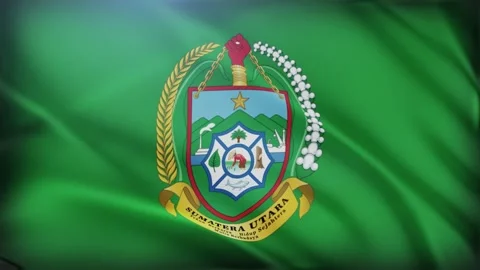 Nort sumatra Province Flag Stock Footage 331624904