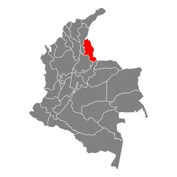 Norte de Santander of Colombia map shape, travel web flat concept icon vector 스톡 일러스트