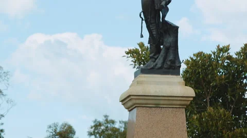 North Adelaide Colonel Light Statue Tilt Medium Stock Footage 156432569