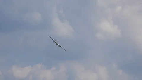 North Amercian B-25J Mitchell airshow overflight demonstration Stock Footage 86517712