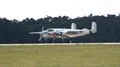 North Amercian B-25J Mitchell land on airfield runway with landing gear 4k or 4k+ Resolution
