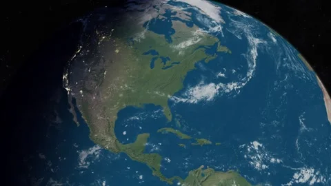 North America 4K Earth Globe Stock Footage 339017429