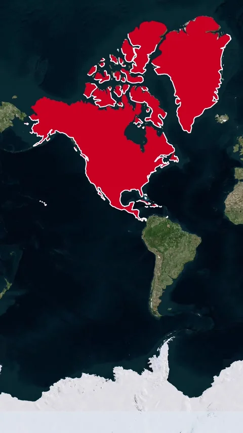 North America Border Vertical Map Topography Animation 4K 库存影片 329917936