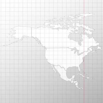 North america in a cage on white background vector Stock Illustration