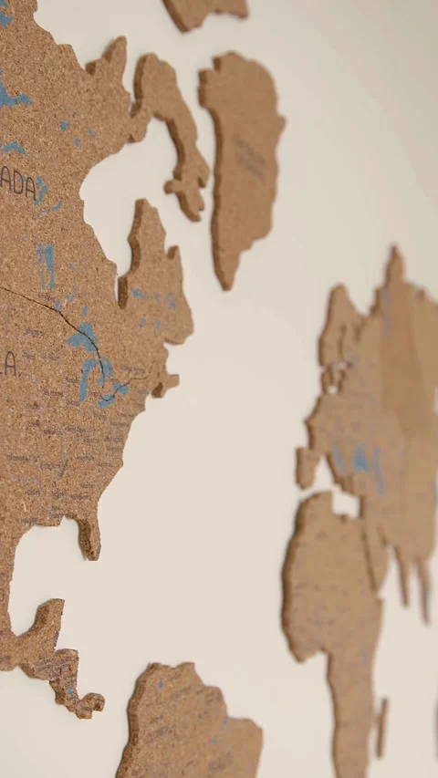 North America Cork Map Wall Decor - 4K Video Video stock 340473309