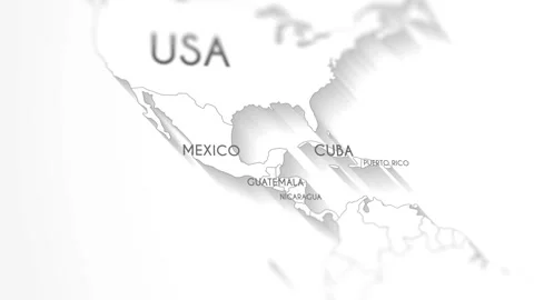North America Countries Paper Map Slider Shot Video stock 201252676