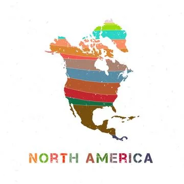 North America map design. Shape of the continent with beautiful geometric w.. Stock Photos