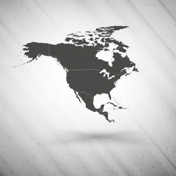 North america map on gray background, grunge texture vector illustration 스톡 일러스트