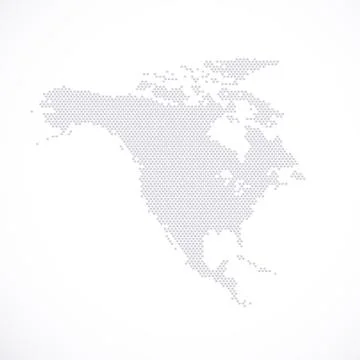 North America Map hexagon . Vector illustration Stock Illustration