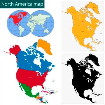North America map Stock Illustration