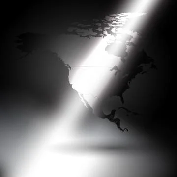 North america map in the rays of light background 스톡 일러스트