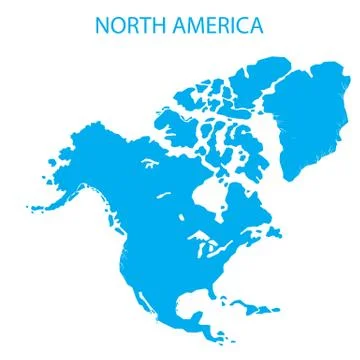 North America map on white background. Stock Illustration