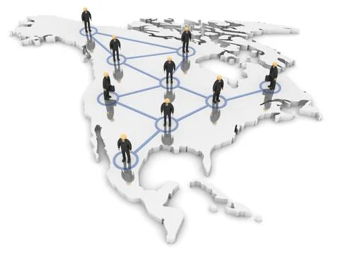 North america network Stock Illustration