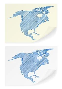 North America scribble map 스톡 일러스트