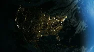 North America From Space. Night Stock Footage