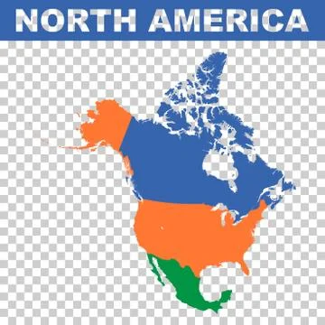 North America vector map Stock Illustration