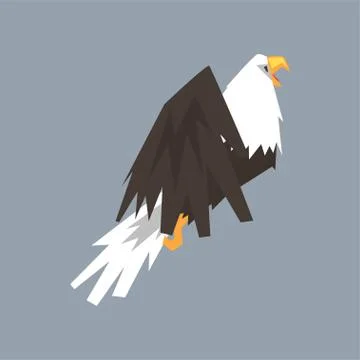 North American Bald Eagle character, symbol of USA vector illustration Stock Illustration